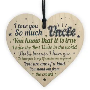 Red Ocean Novelty Uncle Gifts For Birthday Christmas Hanging Wooden Heart Plaque Best Uncle Gifts Thank You