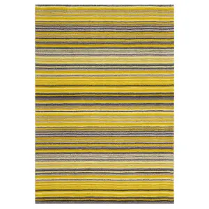 Melrose Mubai Stripe Wool Made Ochre Area Rug 160/230cm