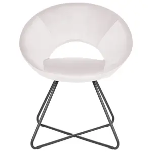 Dining Chair RACHEL Velvet Off-White