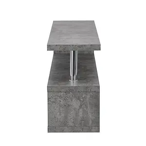 Miami TV Stand With Storage for Living Room and Bedroom, 1200 Wide, S-Shape Design, Media Storage, Concrete Effect Finish