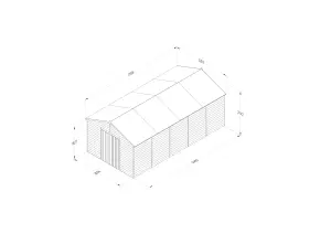 4LIFE Apex Shed 10x20 - Double Door - No Windows