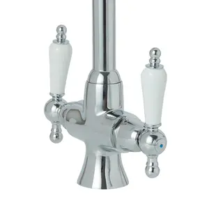 Cooke & Lewis Apsley Chrome effect Kitchen Twin lever Tap