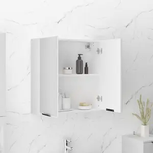 Berkfield Bathroom Mirror Cabinet White 64x20x67 cm