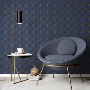 Erismann Luxury AvantGarde Vinyl Wallpaper in Blue