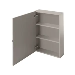 GoodHome Perma Satin Grey Non illuminated Wall-mounted Mirrored door Bathroom Cabinet (W)500mm (H)700mm