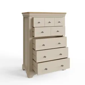 8 Drawer Chest Of Drawers Solid Painted Oak Putty Ready Assembled