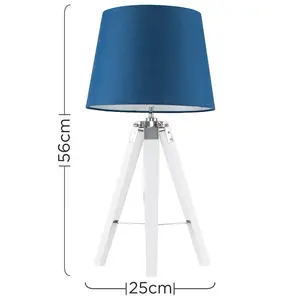 Hawarth Clipper 56cm Tripod Table Lamp White / Beige / No