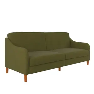 Jasper coil 3-seater Sofa Bed in green fabric