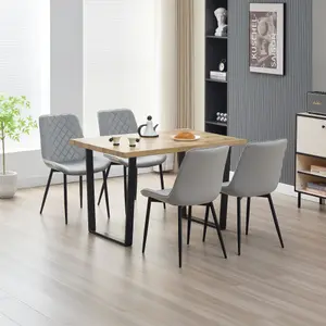 Colorado Dining Table with 4 Grey Amelia Chairs