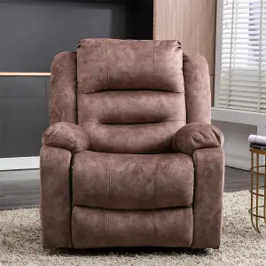 Electric Power Lift Recliner Chair Sofa with Massage and Heat for Elderly, 2 Side Pockets USB Ports, Brown, Fabric