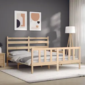 Berkfield Bed Frame with Headboard 160x200 cm Solid Wood