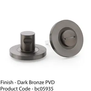 Modern Plain Thumbturn & Release Lock - Dark Bronze - Bathroom Door WC