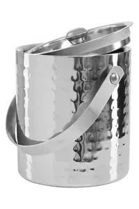 Maison by Premier Hammered Effect Stainless Steel Ice Bucket with Handle