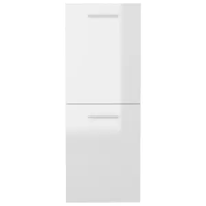 Berkfield Bathroom Cabinet High Gloss White 30x30x80 cm Engineered Wood