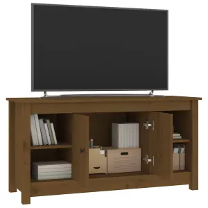 Berkfield TV Cabinet Honey Brown 103x36,5x52 cm Solid Wood Pine