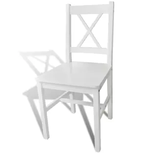 Berkfield Dining Chairs 4 pcs White Pinewood