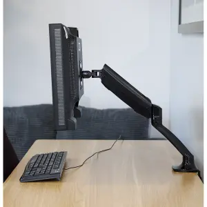 Dellonda Single Monitor Mount Arm, 9kg Load Capacity, 10-27" Screens - Black