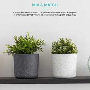 LIVIVO Indoor Plant Pots - Set of 2, 18cm