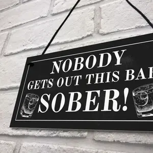 Funny Bar Sign For Home Hanging Garden Pub Plaque Gin Wine Gift