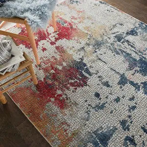 Multicolour Rug, Persian Floral Rug, Stain-Resistant Luxurious Rug, Modern Rug for Bedroom, & Dining Room-160cm X 229cm