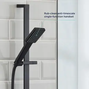 Bristan Noctis Matt Black Recessed Thermostatic Mixer Multi head shower