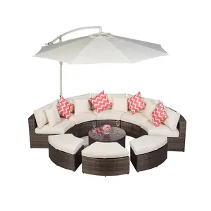 Monaco Luxury Large Rattan Garden Sofa Set - Brown