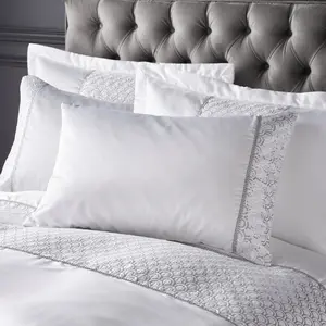 Deco Sequin Duvet Cover Set White / Kingsize Duvet Cover + 2 Standard Pillowcases