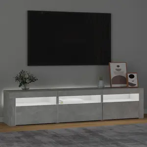 Berkfield TV Cabinet with LED Lights Concrete Grey 180x35x40 cm