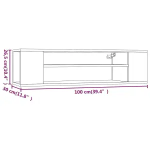 Berkfield Hanging TV Cabinet Grey Sonoma 100x30x26.5 cm Engineered Wood