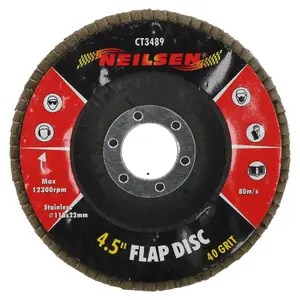 40 Grit Flap Discs Sanding Grinding Rust Removing For 4-1/2" Angle Grinders 5pc