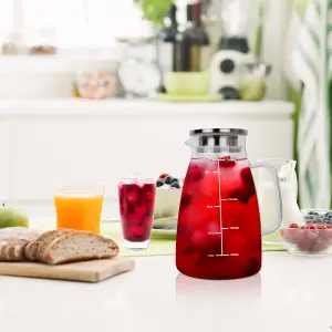 HEFTMAN Glass Jug & Lid Heat Resistant - 2L