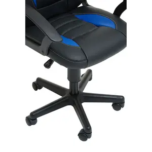 Interiors by Premier Black And Blue Pu Gaming Chair