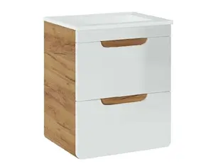 500 Bathroom Vanity Unit Sink Wall Cabinet Drawer White Gloss Oak Compact Aruba