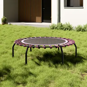 40in Bungee Cords Round Trampoline in Pink for Indoor Outdoor