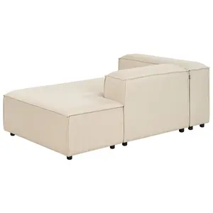 Left Hand Fabric Chaise Lounge Beige ARDAL