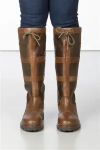 Rydale Ladies Tall Leather Boots - Tullymore - Oak 4 Regular Fit