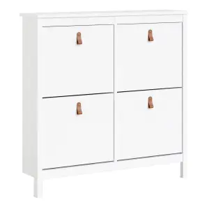 Barcelona Shoe cabinet 4 compartments in White