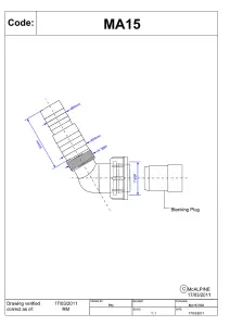 McAlpine MA15 135degree Nozzle for connection to 1" BSP thread