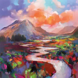 Scott Naismith Etive Flow Framed Canvas Print Multicoloured (85cm x 85cm)