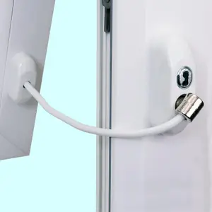 Cable Window Restrictor Child / Adult Safety Wire Restrictor Timber or UPVC Safety Security Lock Key Locking - MK2