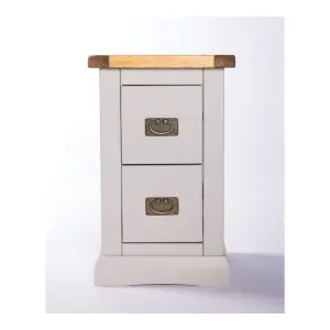 Loreo 2 Drawer Petite Bedside Table Brass Drop Handle