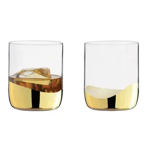 Wave DOF Tumblers (Set of 2) Gold/Clear