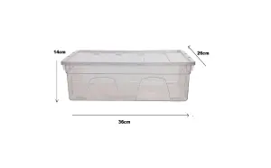 2 x 36cm Storage Box Spacemaster Mini Clear Plastic Stackable Home Storage DIY Craft Box