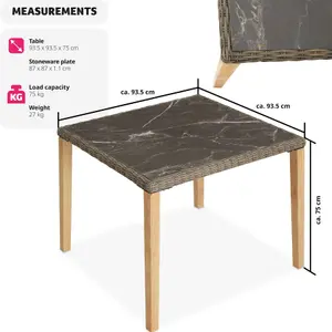 Garden Table Tarent - outdoor dining table, 93.5 x 93.5 x 75 cm - nature