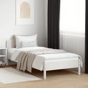 Berkfield Bed Frame without Mattress White 100x200 cm Solid Wood Pine