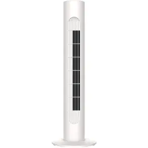 Mylek Tower Fan Cooling Cold Air Stand Fan Remote Control Oscillation and Timer White