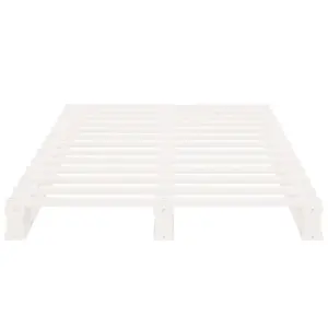 Berkfield Pallet Bed White 75x190 cm Small Single Solid Wood Pine