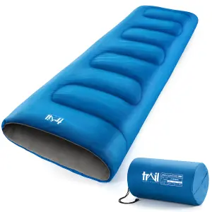 Envelope Sleeping Bag 2 Season Single Adult Outdoor Camping 200gsm Blue Trail