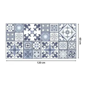 Lisbon Blue Tiles Melange Self-adhesive kitchen, bathroom, home floor sticker