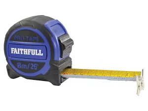 Faithfull Pro 8m/26ft Tape Measure with 32mm Blade for Accurate Measurements